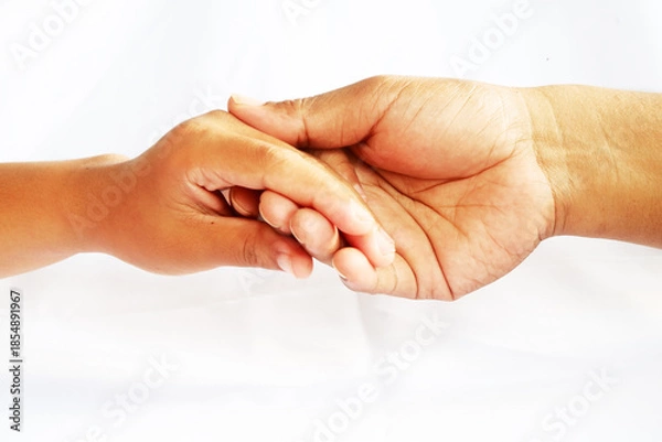 Obraz Tender Moment of Unity Between Two Hands