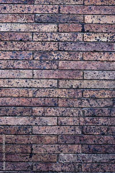 Obraz Vintage Backdrop: Old Brick Wall With Weathered Texture And Horizontal Pattern