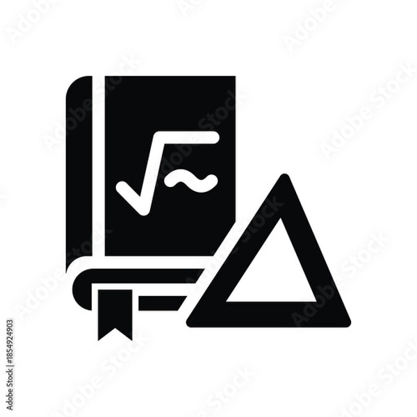Obraz  math book glyph icon illustration vector graphic.eps