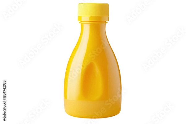 Obraz Bright yellow bottle with cap isolated on transparent background