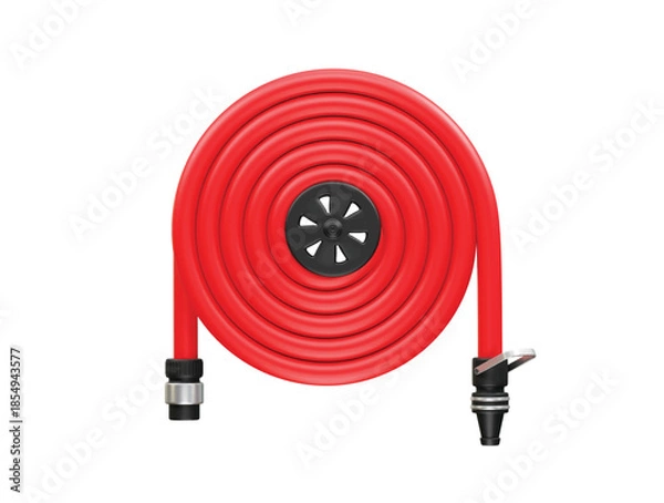 Obraz Coiled Fire Hose pipe icon 3d rendering illustration