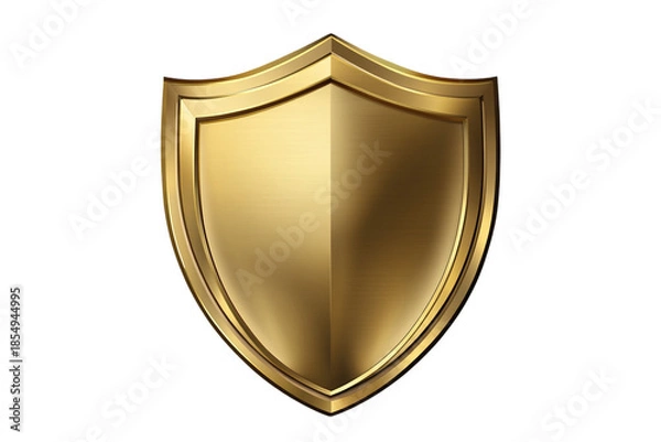 Obraz Golden shield symbol isolated on transparent background