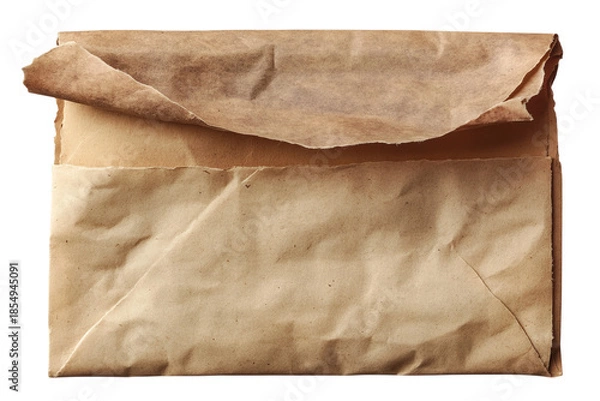 Obraz Simple brown paper bag isolated on transparent background