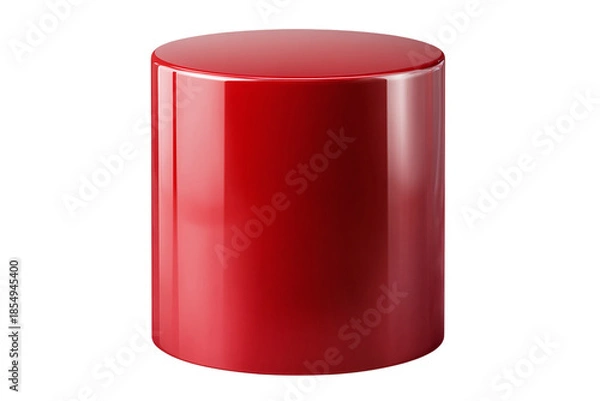 Obraz Shiny red cylindrical object isolated on transparent background