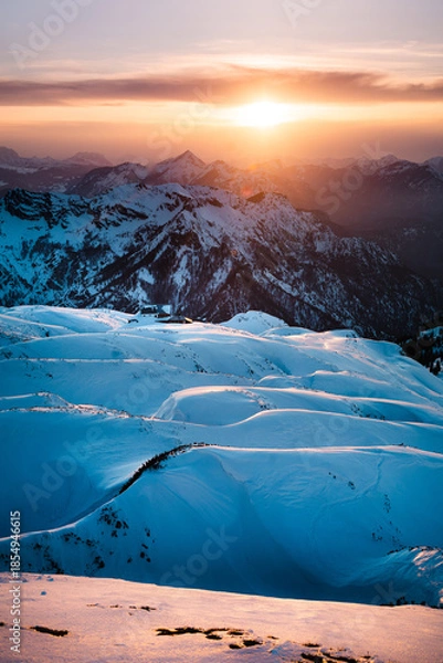 Obraz Winter mountain scenery in the Alps at Untersberg, Salzburg Land, Austria