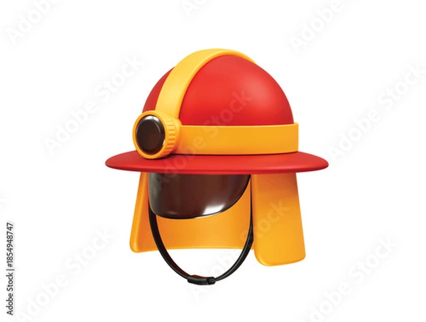 Obraz Firefighter Helmet Icon 3d illustration rendering