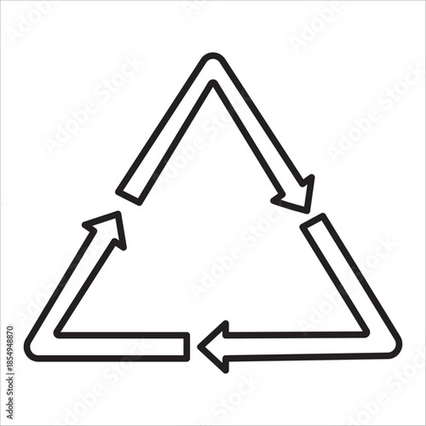 Fototapeta Recycle icon outline vector