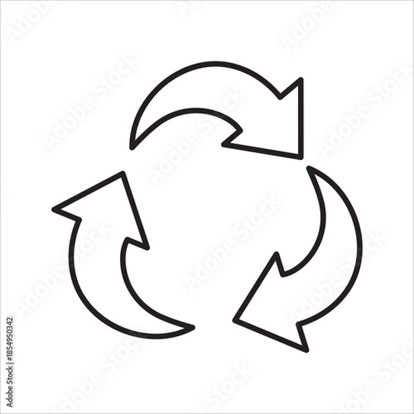 Fototapeta Recycle icon outline vector