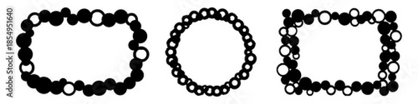 Obraz circle stamps frame set. vector