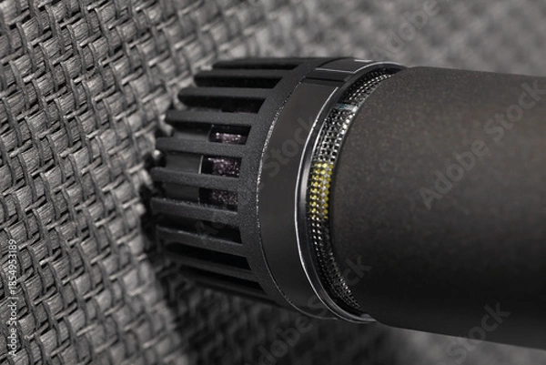 Fototapeta mic guitar amp macro closeup