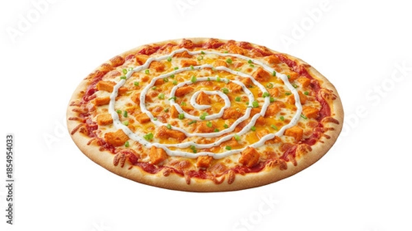Obraz Buffalo chicken pizza with spiral drizzle