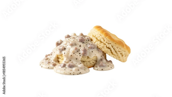 Obraz Biscuits and gravy on Transparent Background