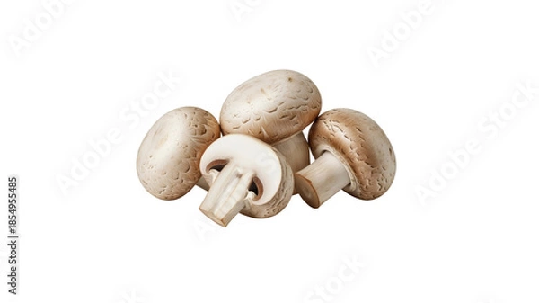 Obraz Four beige mushrooms on Transparent Background