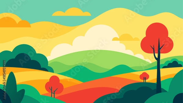 Obraz Vibrant autumn landscape