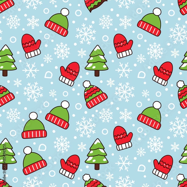 Obraz Holiday winter pattern icon flat vector design.