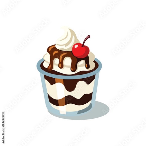 Obraz sundae chocolate with cherry topping