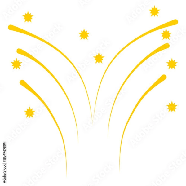 Obraz Gold fireworks vector illustration