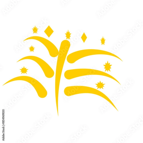 Obraz Gold fireworks vector illustration