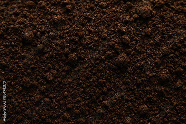 Obraz Dark brown soil texture with small bumps and irregularities