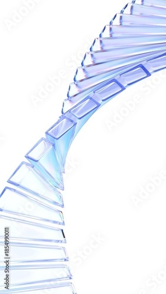 Obraz Abstract background design, futuristic glass shape, vertical orientation, 3d render