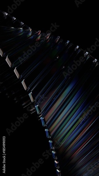 Obraz Abstract dark background, futuristic glass shape, vertical orientation, 3d render