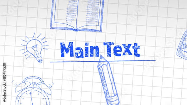 Obraz Grid Paper with Handrawn School Elements