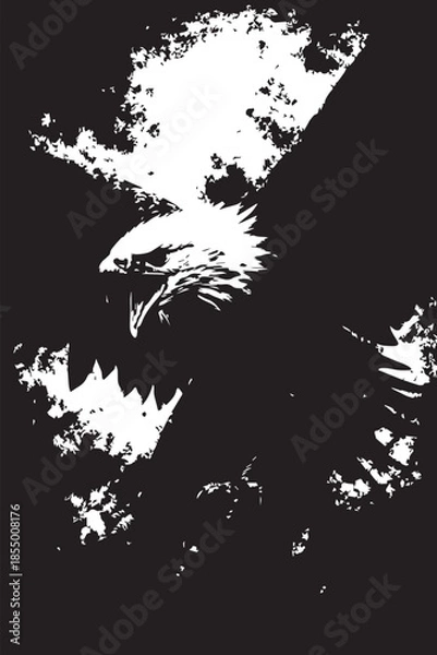 Obraz Fierce Eagle in Grunge Texture