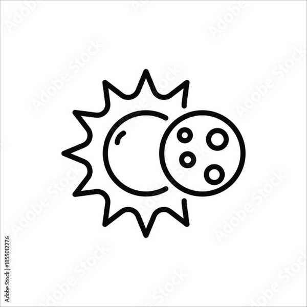 Fototapeta Eclipse icon. Solar Eclipse symbol. Vector illustration for web design. Isolated on white background.