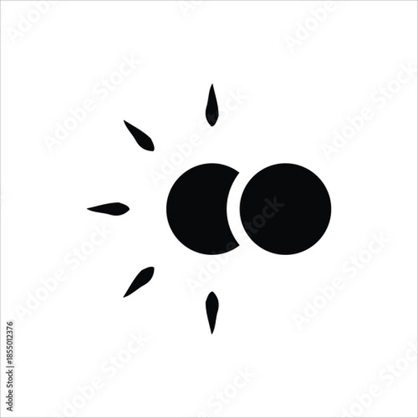 Fototapeta Eclipse icon. Solar Eclipse symbol. Vector illustration for web design. Isolated on white background.