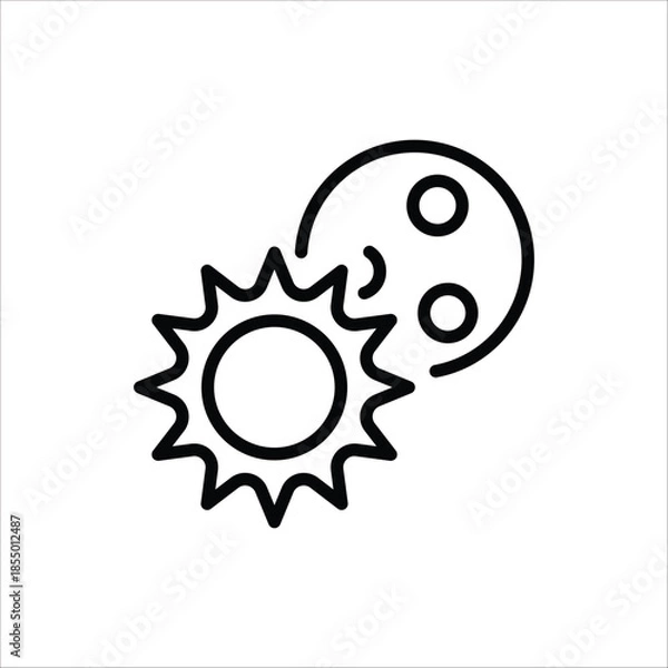 Fototapeta Eclipse icon. Solar Eclipse symbol. Vector illustration for web design. Isolated on white background.