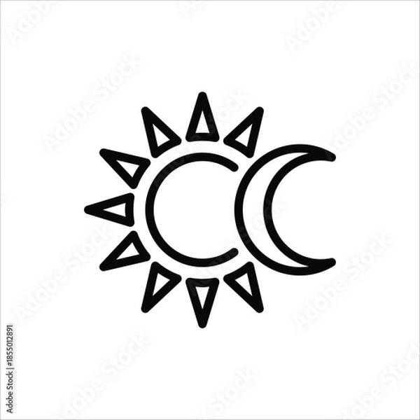 Fototapeta Solar Eclipse icon. Eclipse symbol. Vector illustration for web design. Isolated on white background.