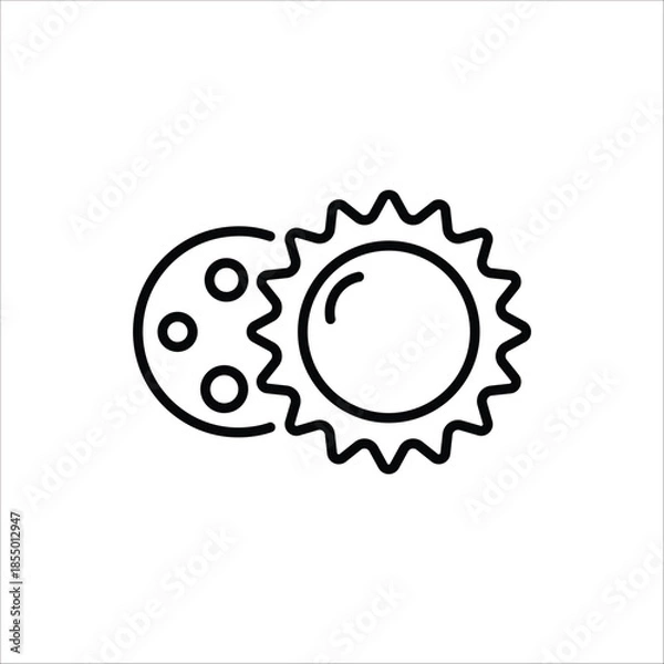 Fototapeta Solar Eclipse icon. Eclipse symbol. Vector illustration for web design. Isolated on white background.