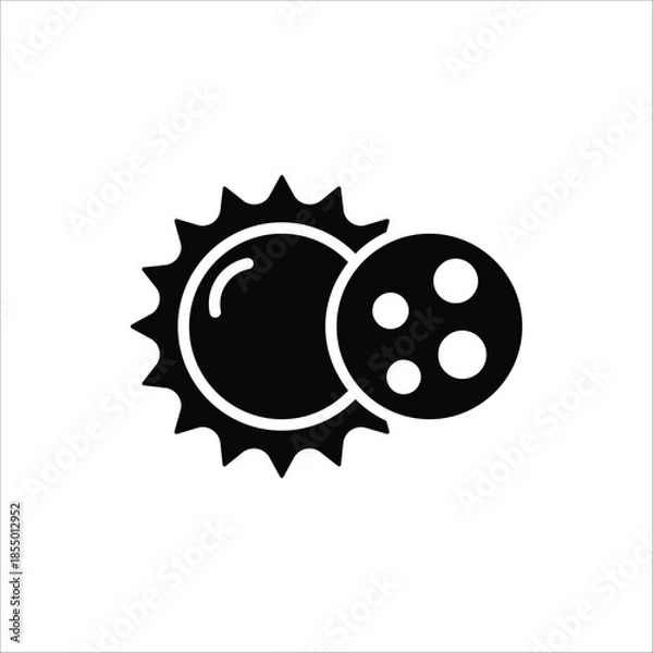 Fototapeta Solar Eclipse icon. Eclipse symbol. Vector illustration for web design. Isolated on white background.