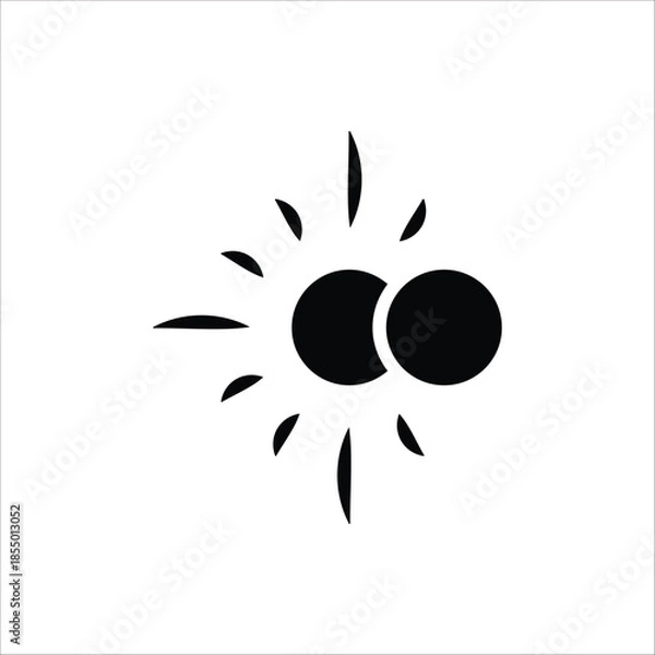 Fototapeta Solar Eclipse icon. Eclipse symbol. Vector illustration for web design. Isolated on white background.