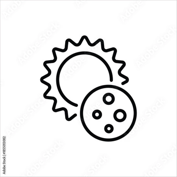 Fototapeta Solar Eclipse icon. Eclipse symbol. Vector illustration for web design. Isolated on white background.