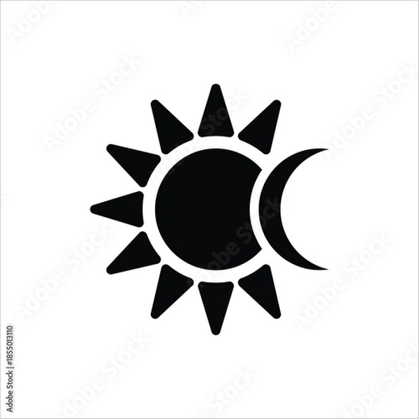 Obraz Solar Eclipse icon. Eclipse symbol. Vector illustration for web design. Isolated on white background.