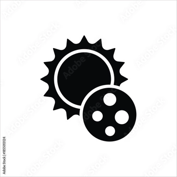 Fototapeta Solar Eclipse icon. Eclipse symbol. Vector illustration for web design. Isolated on white background.