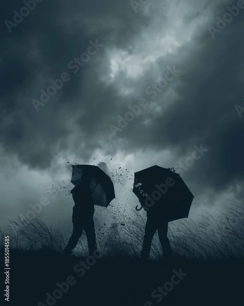 Obraz Silhouettes in the rain