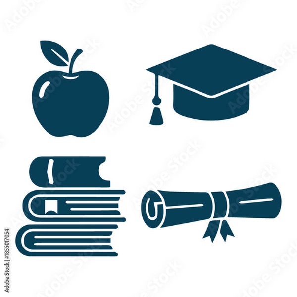 Fototapeta Education and Graduation Icons Collection