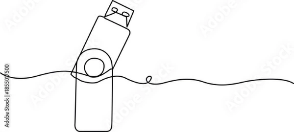 Obraz Usb drive floating in water Vector
