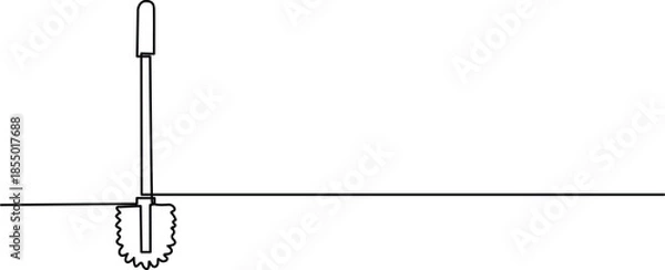 Obraz Shovel inserted into ground Vector