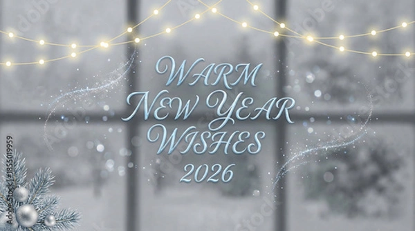 Obraz Cozy winter new year greeting