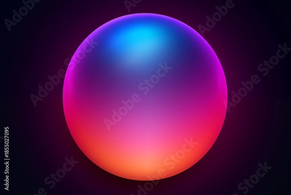Fototapeta Simulate a glowing, gradient sphere on a clean, dark background.