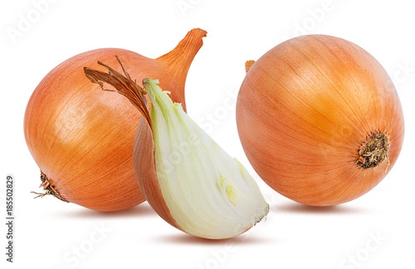 Obraz Fresh onion isolated on white background  with clipping path
