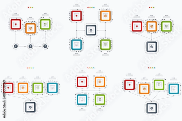 Fototapeta Set with infographics