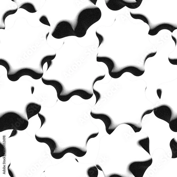 Obraz Seamless pattern with volume repeat grain stars. Monochrome background