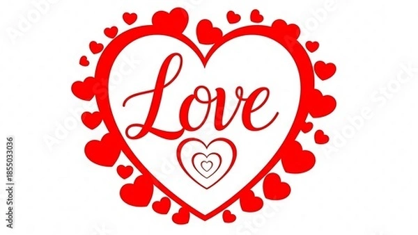 Obraz Red heart with love written inside