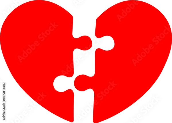 Fototapeta Red Heart Puzzle 