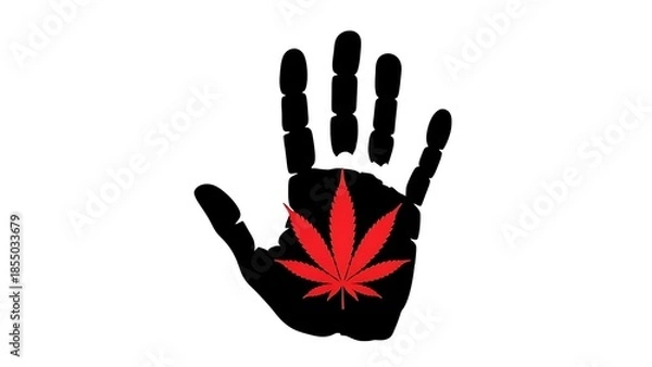 Obraz Hand holding cannabis leaf