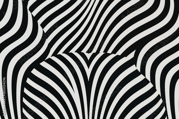 Fototapeta Minimalist vector pattern with repeating line elements. Abstract background.